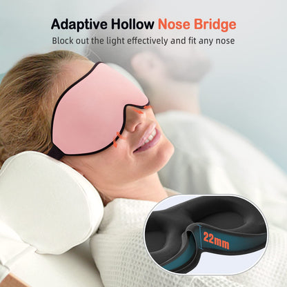 LitBear Sleep Mask for Side Sleeper Women Men, Eye Mask for Sleeping Light Blocking, 3D Contoured Cup Sleeping Mask, Soft Breathable Sleep Eye Mask with Adjustable Elastic Strap for Travel
