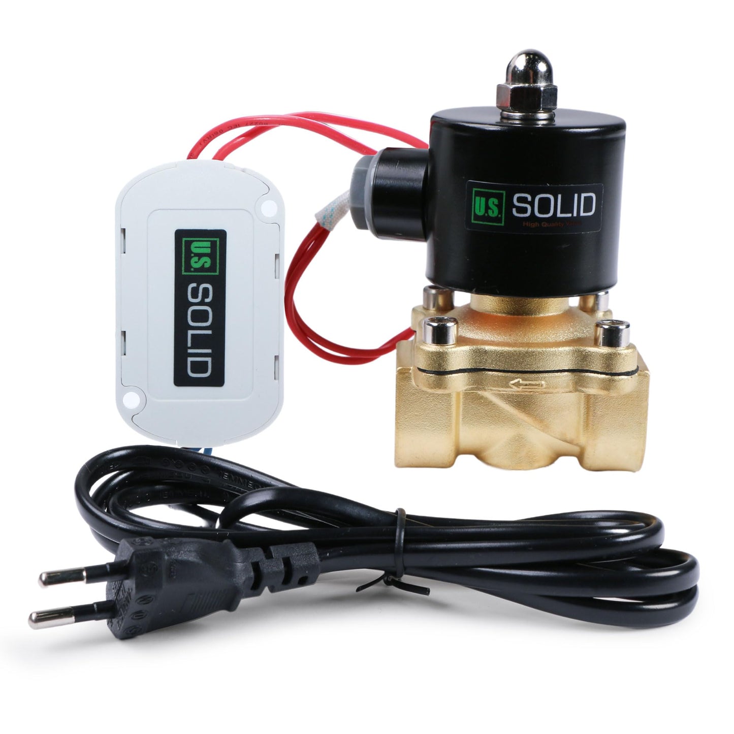 U.S. Solid Smart Solenoid Valve - 3/4 Inch Wi-Fi APP-Controlled Brass Solenoid Valve, 110V AC
