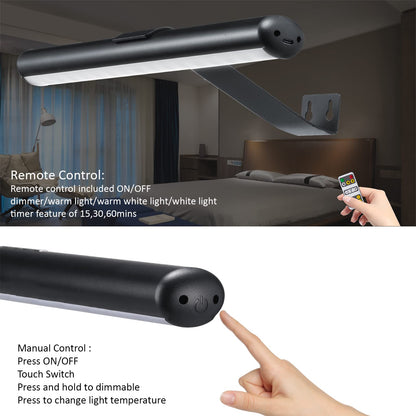 VIGMOJ Wireless Picture Light Battery Operated,Rechargeable Painting Light with Remote Control,Metal Art Display Lamp,3 Modes,Dimmable Dartboard Light with Timer for Frame Picture Gallery,300LM