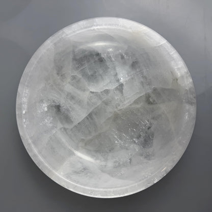 YeasHome Calcite Stone Bowl, Pure White, Natural Marble Crystal 20cm