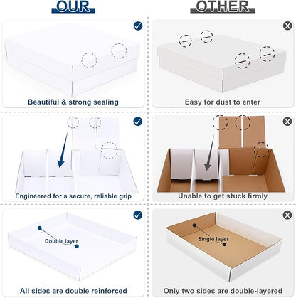 Trading Card Storage Box, 3200 Count Cardboard Storage Box with Divider for Sports, Tcg, Mtg Card(1 Pack)