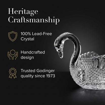 Godinger Swan Centerpiece Bowl Crystal Giftware