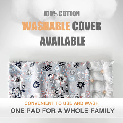 UNCN Wide Microwave Heating pad with Washable Cover 9.5 x 16in Microwavable Hot Pad for Neck Shoulder, Cramps, Back Cordless Warm Compress Weighted Moist Heat Pack for Aches, Unscented