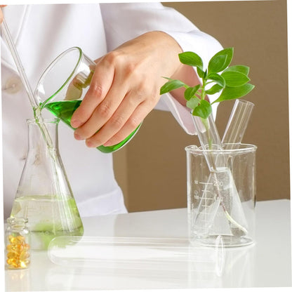 JEWEDECO 5pcs Glass Test Tubes for Plant Propagation Vase Hydroponic Floral Water Tubes Glass 2.5x3x15cm Small Terrarium Plants Home Décor