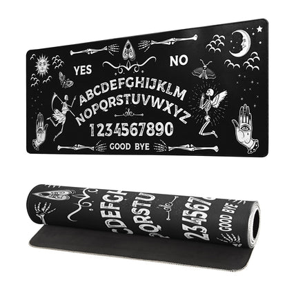 Mysterious Spirit Goth Gaming Mouse Pad 27.6x11.8 Inch Large Desk Mat Black Extended Pads Big Mousepad Non-Slip Rubber Base Keyboard Mat with Stitched Edges for Gaming Laptop Computer PC Desktop