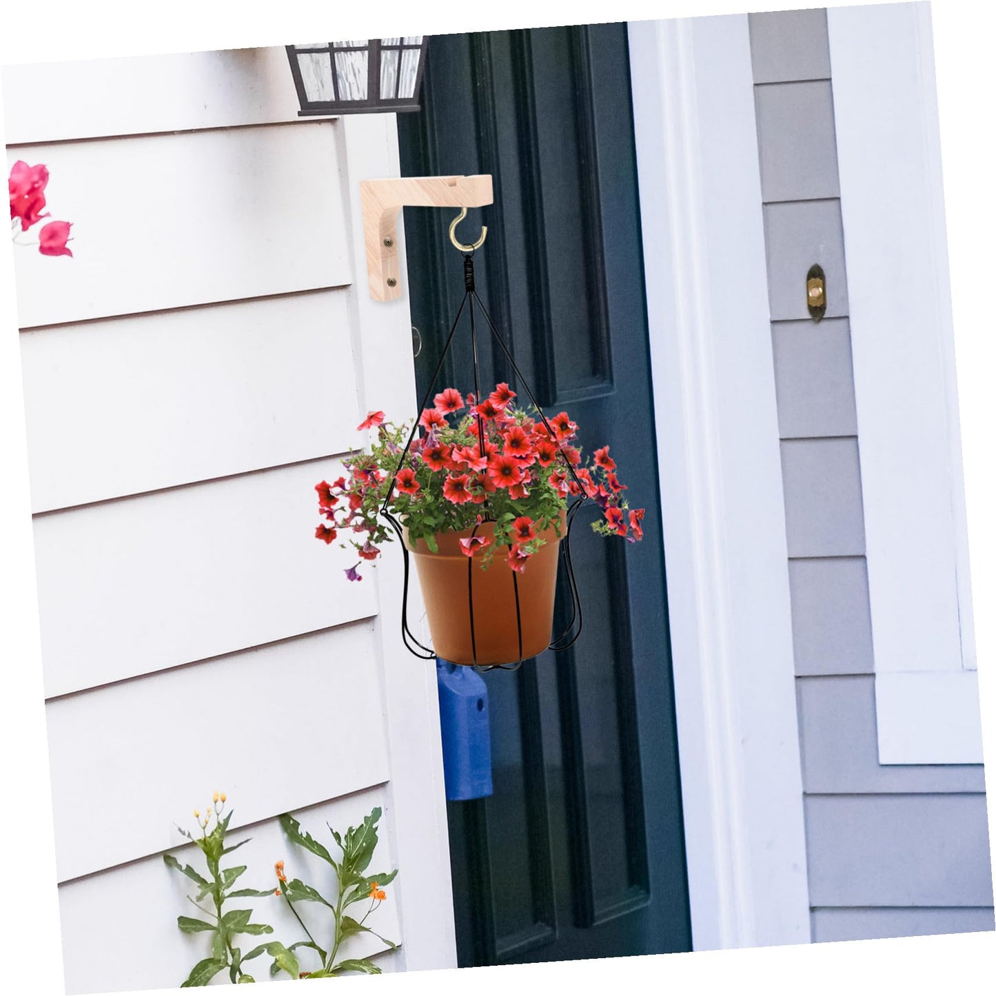 ARTIBETTER Wooden Plant Hangers 2pcs Planter Hooks for Wall Heavy-Duty Indoor Outdoor Hanging Plant Brackets Flowerpot Holders Suitable for Garden Patio