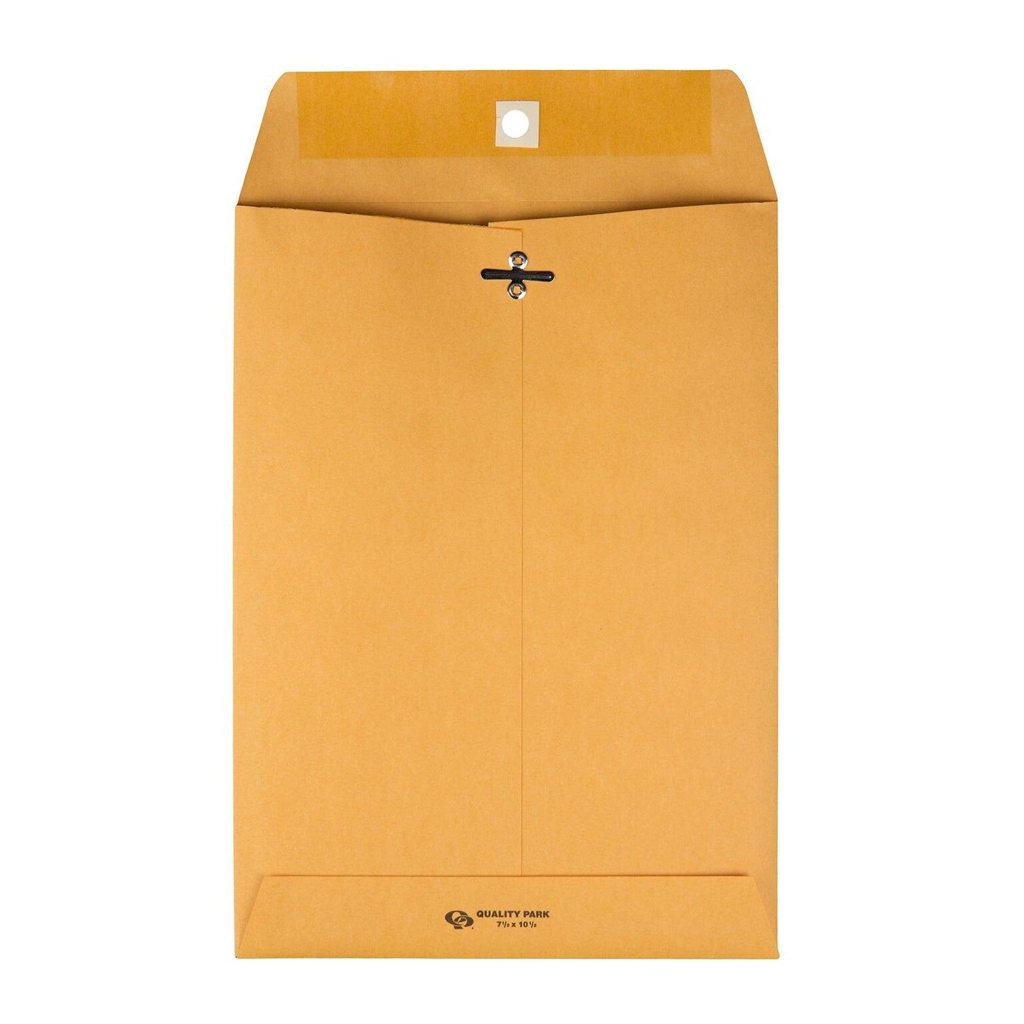 Quality Park Gummed Kraft Clasp Envelopes, 7.5 x 10.5, Box of 100 (37875), Light Brown