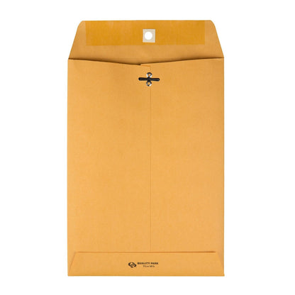 Quality Park Gummed Kraft Clasp Envelopes, 7.5 x 10.5, Box of 100 (37875), Light Brown