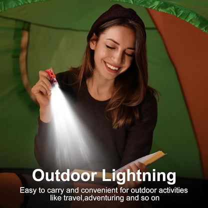 Mudder 24 Pack Hand Crank Flashlight No Battery Emergency Flashlight, Self Powered Portable Light Dynamo Torch for Survival Kit Outdoor Hiking Emergency(Red, Grey, Yellow, Green)