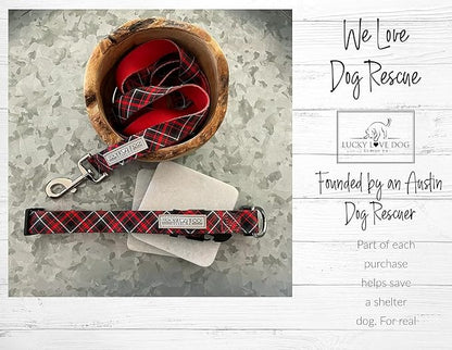 Lucky Love Dog Martingale Dog Collar & Leash - Adjustable, No-Slip, Durable, Comfortable, Soft Webbing, & Stylish Patterned Collar & Leash Set for Male and Female Dogs - Heywood Combo, Large