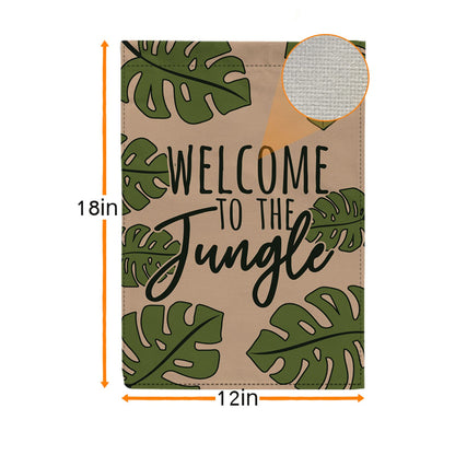 WutePade Welcome to the Jungle Fall Mini Garden Flags for Outside Farmhouse, Christmas Front Yard Decor - 12" x 18" Double Sided Holiday Outdoor Decor