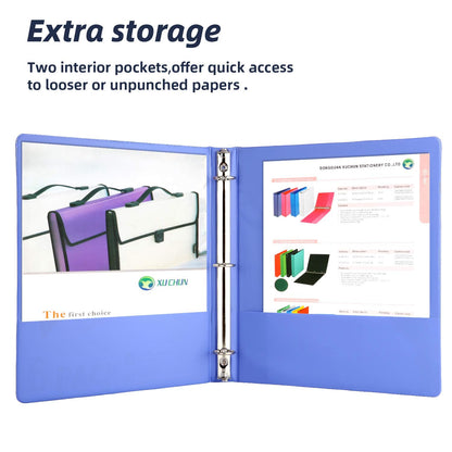XUCHUN 3 Ring Binders 1 Inch,Clear View Binder with 2 Pockets, Holds 225 Sheets 8.5x11 Inches Paper, Customizable Cover & Spine,Binders for Office, School, Home, Business,6 Pack