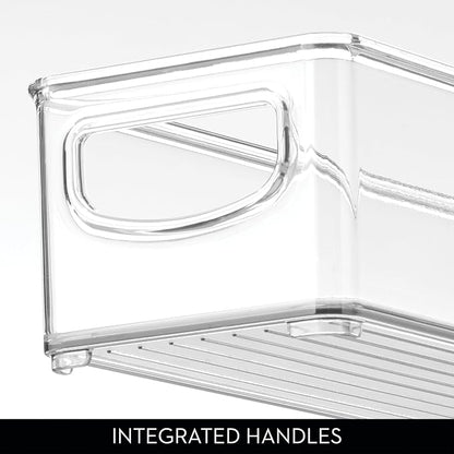 iDesign Slim Clear Plastic Storage Bin, Extra Long Narrow Stackable Organizer for Kitchen and Pantry, 2-Pack