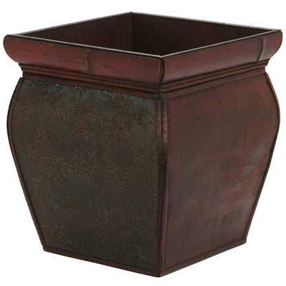 Nearly Natural 0523 Square Planters with Rim (Set of 4) Brown