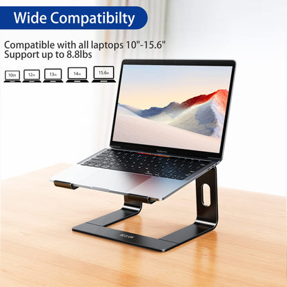 BESIGN LS03 Aluminum Laptop Stand, Ergonomic Detachable Computer Stand, Notebook Riser, Laptop Mount Compatible with Air, Pro, Dell, HP, Lenovo More 10-15.6" Laptops, Black