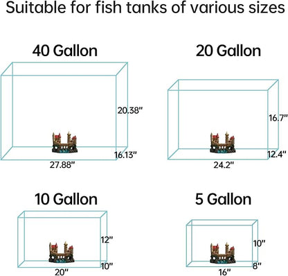 Fish Tank Castle Aquarium Decor – Large Resin Aquarium Ornaments for Aquarium Decorations, Safe Hideout Cave for Small Fish & Shrimp, Fairy Tale Fish Tank Accessories for Aquascape & Gifts