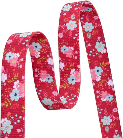 Mihqy Dog Collar with Bohemia Floral Tribal Geometric Patterns - Soft Ethnic Style Collar Adjustable for Small Medium Large Dogs(Red Flower,M)