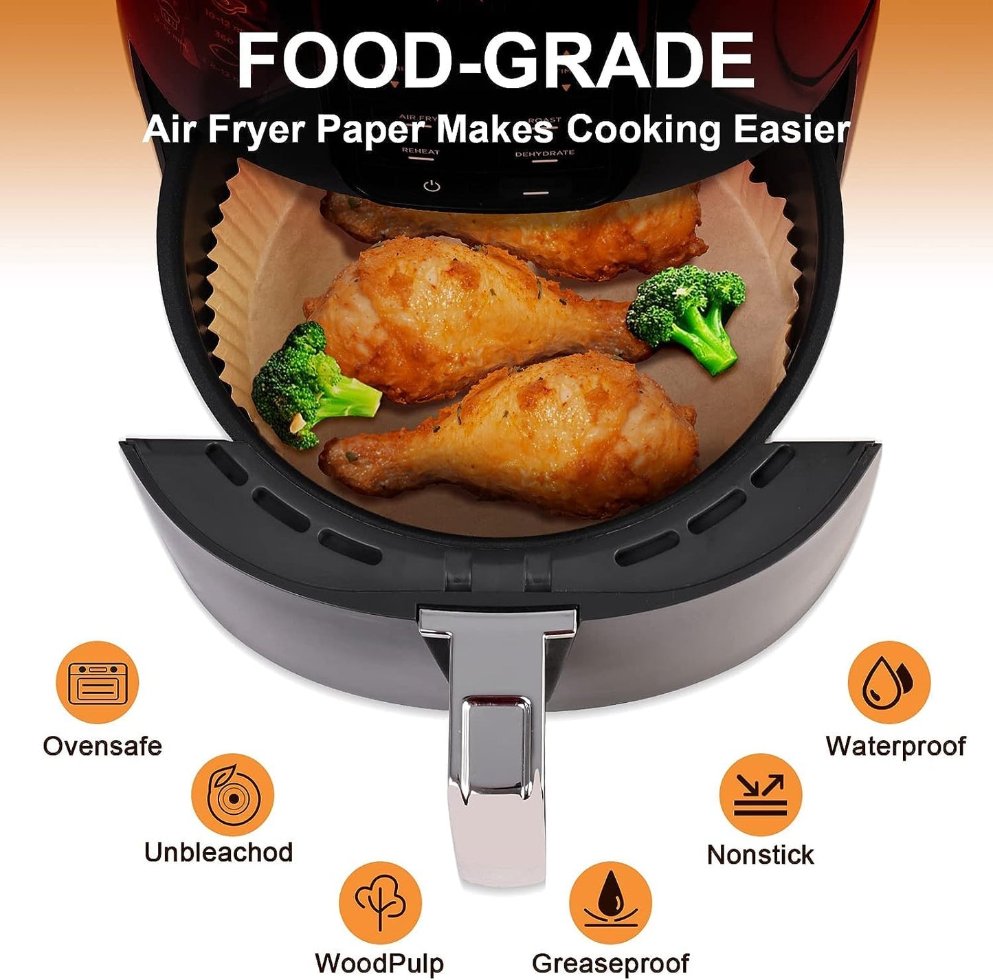 Small Air Fryer Liners Disposable Compatible with COSORI 2.1 Qt Air Fryer, 130 PCS Mini Air Fryer Liners Parchment Paper Baking Sheet for COSORI 2.1 Qt Accessories