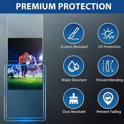 200 Hard Plastic Card Sleeves, Premium Baseball Card Protectors, 3"x 4" Trading Cards Sleeves, Sports Game Cards Holder Top Cases (100 Hard Sleeve + 100 Soft Sleeve)