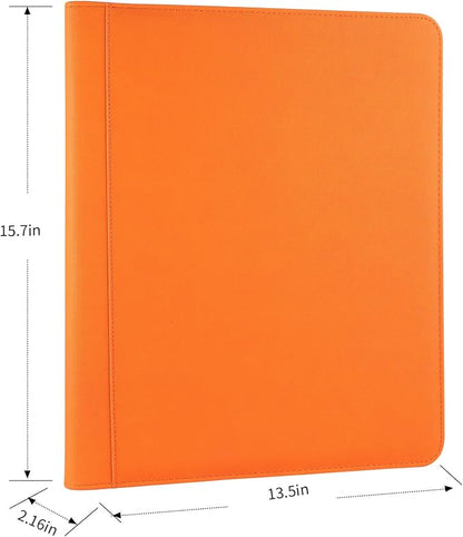 Toploader Binder, Holds 324 Toploaders, 9 Pocket Top Loader Binders with Sleeves for 3 x 4'' Toploaders, Double-Sided Pocket Top Loader Storage Binder, Trading Card Binder - Diamond Orange