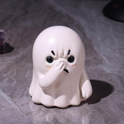 orenm Holding Nose Ghost Figurines - Cute Halloween Decor Indoor Resin Ghost Figurines,Funny Bathroom or Shelf Knick Knacks Statue,Home Bedroom Office Desk Decor Art,Gifts for Ghost Lovers