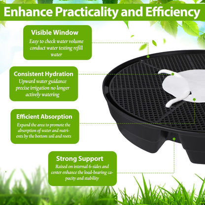Geelin 6 Pcs Self-Watering Fabric Pot Base Auto-Irrigation System Plant Saucer for 5 Gallon Fabric Pots Auto Watering Plant Water Tray Self Watering System for Indoor Greenhouses Grow Tents Gardens