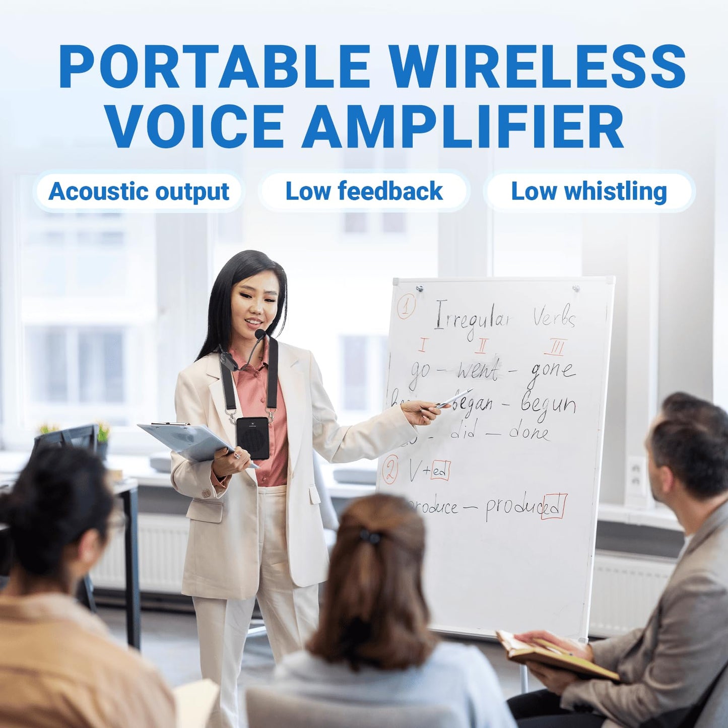 Voice Amplifier Wireless Microphone Headset, Original Sound Ultra Portable Microphone and Speaker, 15W Megaphone Speaker with Bluetooth Mic, Personal PA System for Teachers Classroom Tour Guide B002