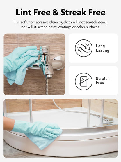 Fantasticlean Microfiber Cleaning Cloth Roll -75 Pack, Tear Away Microfiber Towels, 12" x 12", Reusable, Washable, Scratch Free, Ultra Absorbent Dishcloth for All-Around Cleaning Supplies (Blue)