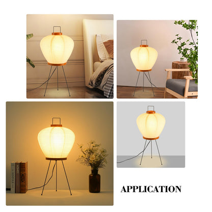 Teru Ji Kaikang 13" Rice Paper Floor Light,Nordic Design Rice Floor Lamp,Round Paper Lantern Bedside Light,Living Room Desk Lamp Bedrooms Paper Desktop Lamp