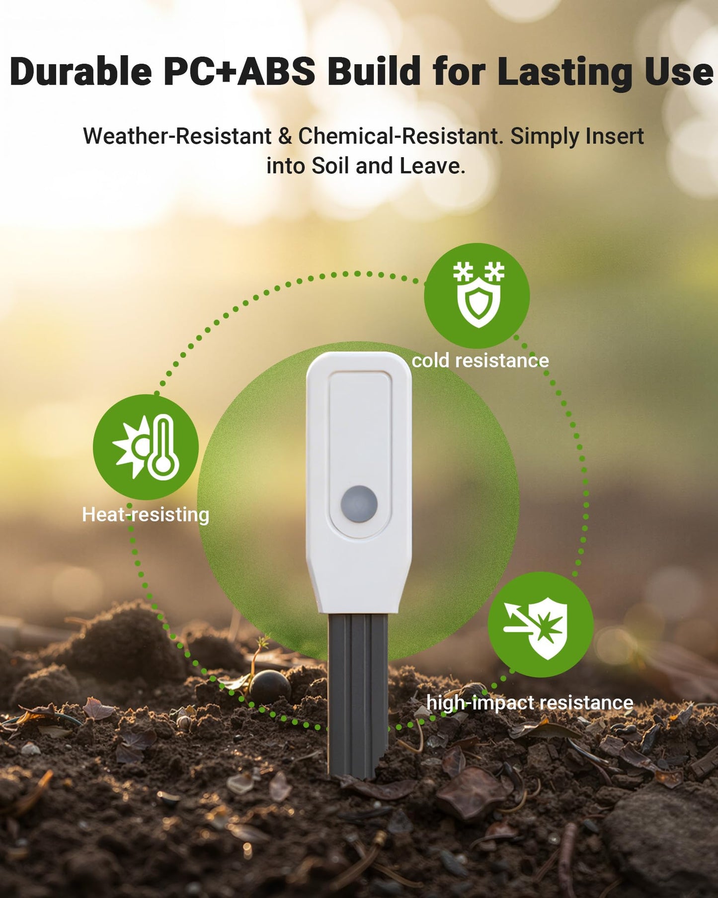 Drusine Smart WiFi Soil Moisture Meter for Plants, 2-in-1 Sensor with App Alerts | Monitor Moisture & Temperature Remotely, Real-Time Data for Indoor/Outdoor Gardening, Houseplants Care