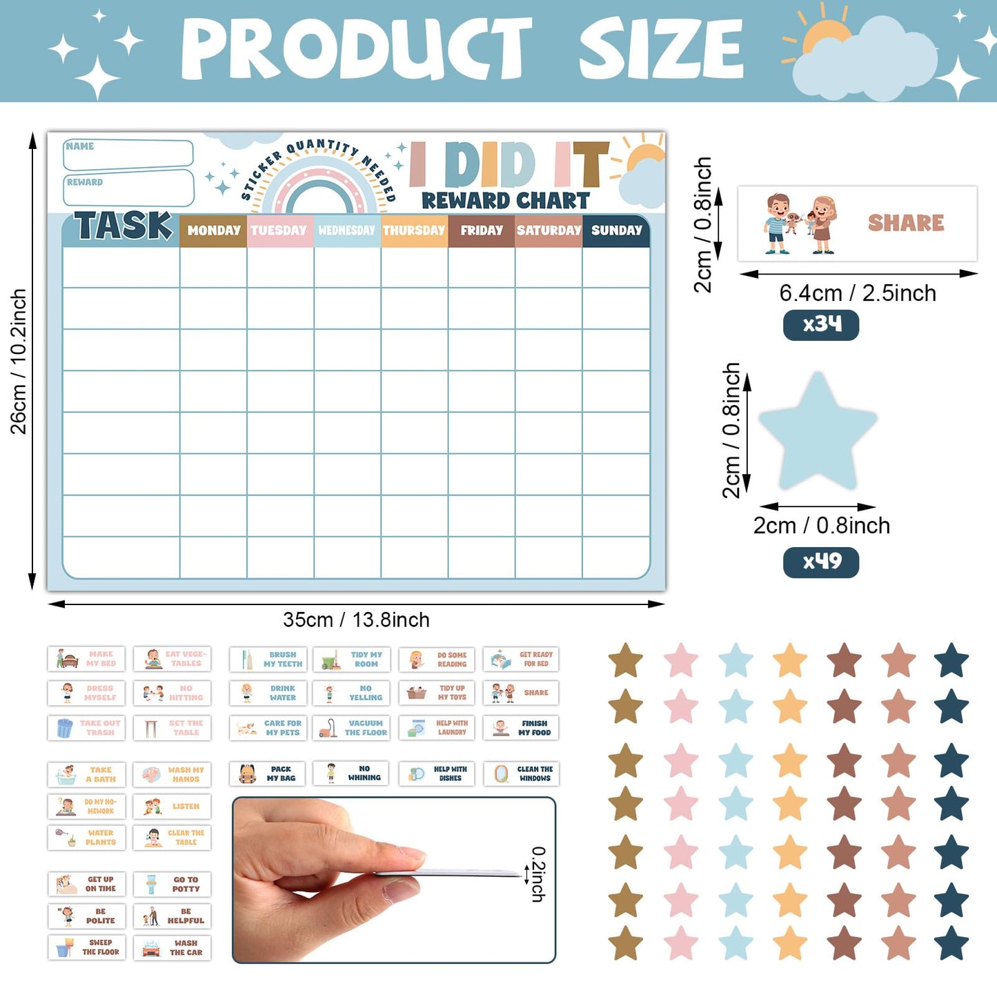 Magnetic Reward Chart for Kids at Home Boho Rainbow I Did It Motivate Behavior Reward Chart System Magnetic Behavior Tracker Boho Incentive Chore Pad to Develop Responsibility and Good Habits