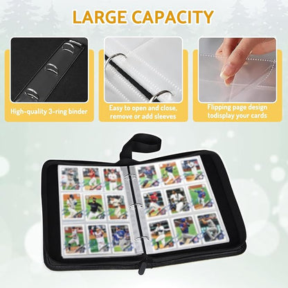 Football Card Binder,9-Pocket Book For 900 Cards,50 Removable Binders Football Binder,Football Card Holders Binder For Cards,Football Card Binder With Sleeves Football Card Book(Football Helmet)