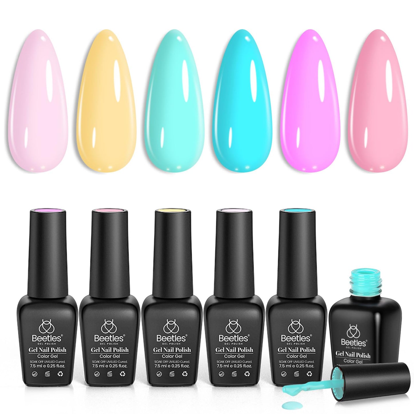 Beetles Halloween Gel Nail Polish Set – Wicked Mystic 8 Colors Gel Polish Kit, Gold Silver Black Green Blue Cat Eye Purple Red Glitter with Nail Art Accessories UV LED Soak Off Manicure Gift for Women