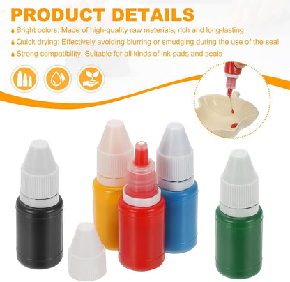 PATIKIL 0.33oz Refill Ink for Stamps and Ink Pads, 12Pcs 10ml Stamp Pad Ink Refill for Office Stamp Self Inking Stamp Date Stamp Scrapbooking, White