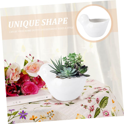 Milisten Succulent Planting Ceramic Bird Flower Pot Creative Animal Figurine Planter