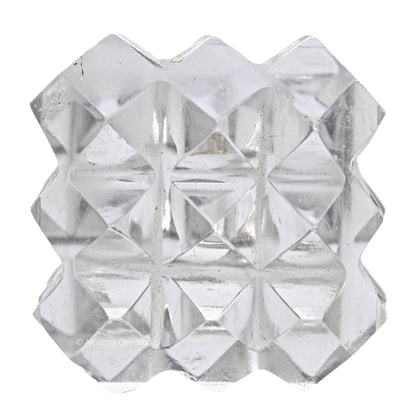 Amazing Gemstone Clear Quartz Crystal Cube with 54 Pyramid - 1" Mini Lemurian Pyramid Cube Figurine of Natural Stone Pyramid for Meditation, Reiki, Chakra Balancing Vastu Pooja and Crystal Grids