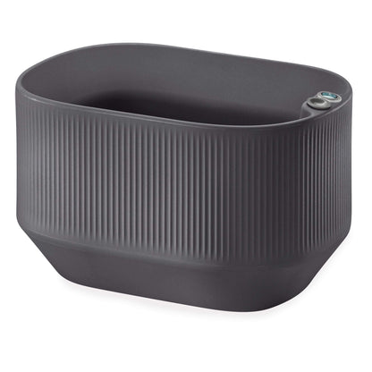 Crescent Garden Modular Trough Planter Box, Self-Watering Pot for Indoor and Outdoor Plants, Modern Planter 20"x14"x12" (Slate)