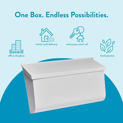 Architectural Mailboxes Woodlands Steel Wall Mount Mailbox, White, Medium | Galvanized steel build for outside with weather-resistant outdoor construction and a rust-resistant powder-coat finish.