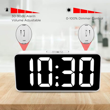 DreamSky Large Digital Alarm Clock Big Number for Seniors/Visually Impaired | 9 Inches Electric Clocks for Bedroom, Jumbo Display Fully Dimmable Brightness, USB Ports, Adjustable Alarm Volume