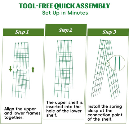 DOLEMODUO 2 Pack Cucumber Trellis, 60inch A-Frame Rustproof Steel Wire Garden Trellis for Raised Beds, Heavy Duty Climbing Plants Supports for Cucumber,Tomato, Climbing Plants and Flowers