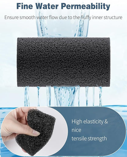 Pawfly 12 Pack Pre-Filter Sponge, 0.6" Aquarium Intake Filter Sponge Foam Cover Rolls for Small Fish Shrimp Fry Fish Tank Covers Accessories