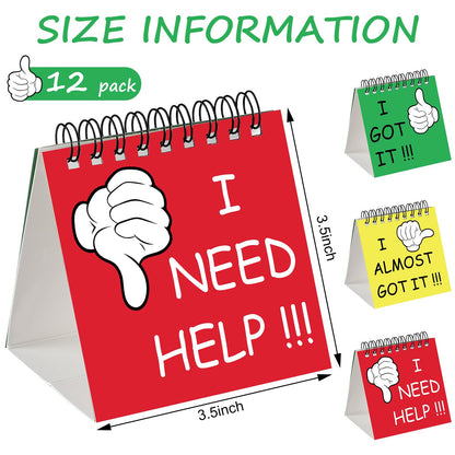 Harloon 48 Pcs I Need Help Mini Flip Chart Signs Self Assessment Cards Behavior Management Classroom Tools for Kids Teachers Classroom School Behavior Educational and Learning Activities Supplies