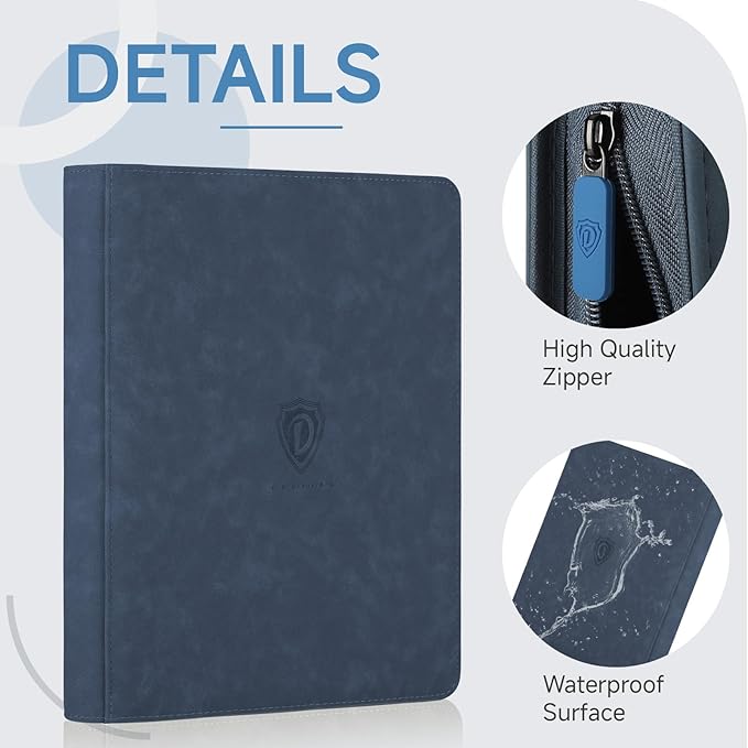 9 Pocket Card Binder,360 Pockets Trading Card Binder,Double Sided Pocket Collection Binder,Card Folder for MTG,TCG,Game Cards,Sport Cards,Navy Blue