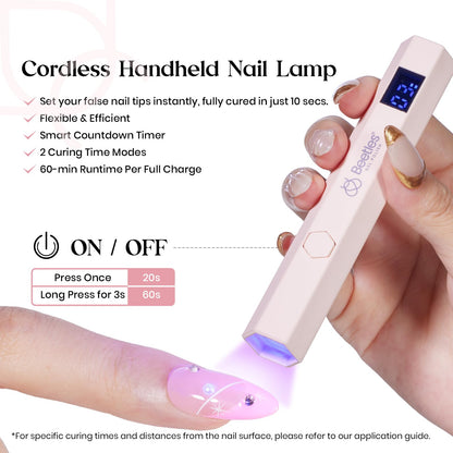 Beetles Gel Nail Extension Kit Almond Shape, Easy 9 in 1 Glue Uv Led Set Etch X Nail Tips Short Almond Half Matte Tips, Gift for Women & Girls, 504 pcs