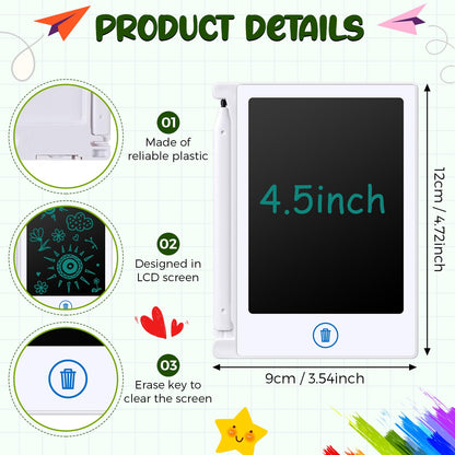 Nezyo 16 Pack 4.5 Inch Mini LCD Writing Tablet for Kids Electronic Doodle Board Bulk Erasable Drawing Tablet Reusable Writing Pad for Girls Boys Party Favor Goodie Bag Classroom Gifts(White)