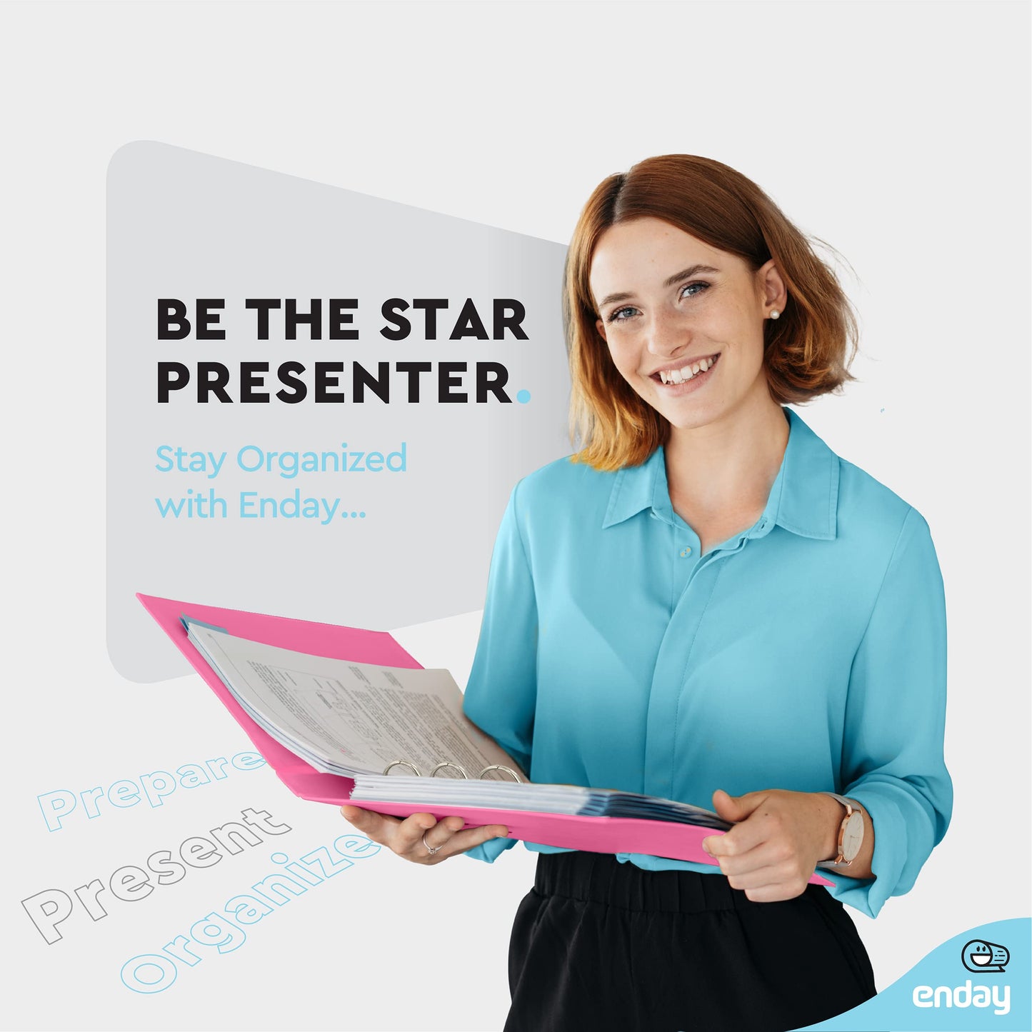 Enday 3 Ring Binder 1.5 Inch, Pink Heavy Duty Three Ring Binder, 325 Sheets Capacity - 1.5 Inch Binder for Home School and Office