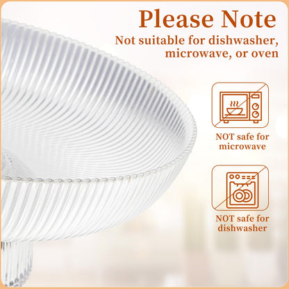 Kultilanda Large Glass Fruit Bowl for Kitchen Counter Decorative Centerpiece Bowl for Table Home Déco, Clear Ribbed