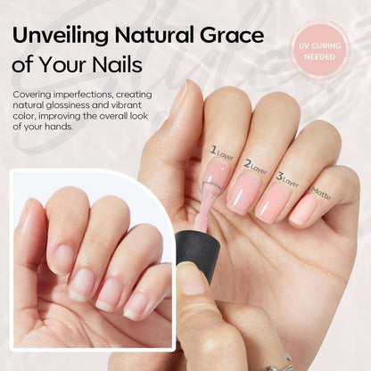 modelones Gel Nail Polish Set 2 Pcs 15ml French Manicure Kit White Nude Pink Jelly Sheer Gel Polish Soak Off UV LED Classic French Tip Gel Polish Natural Nail Art DIY Gift for Women