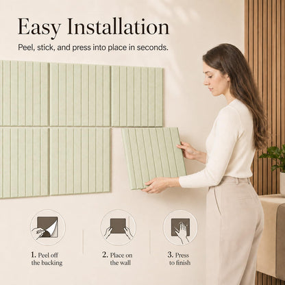 Baysola Stripe Felt Bulletin Board Panels 36 x 24 Inch Self Adhesive Wall Tiles Cork Board Alternative for Office Classroom Photos Notes 6 Pack