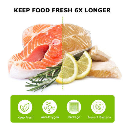 Bonsenkitchen Precut Vacuum Sealer Bags 200 Quart 8" x 12", BPA Free, Commercial Grade Textured Food Vacuum Sealer Bag, Thick Embossed Bags for Storage and Sous Vide Cooking VB3208